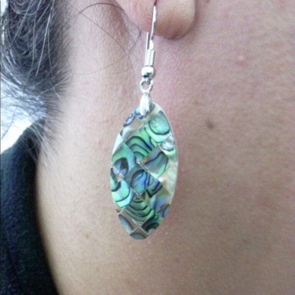 Abalone Shell Dangle Earrings - Picture 4 of 5